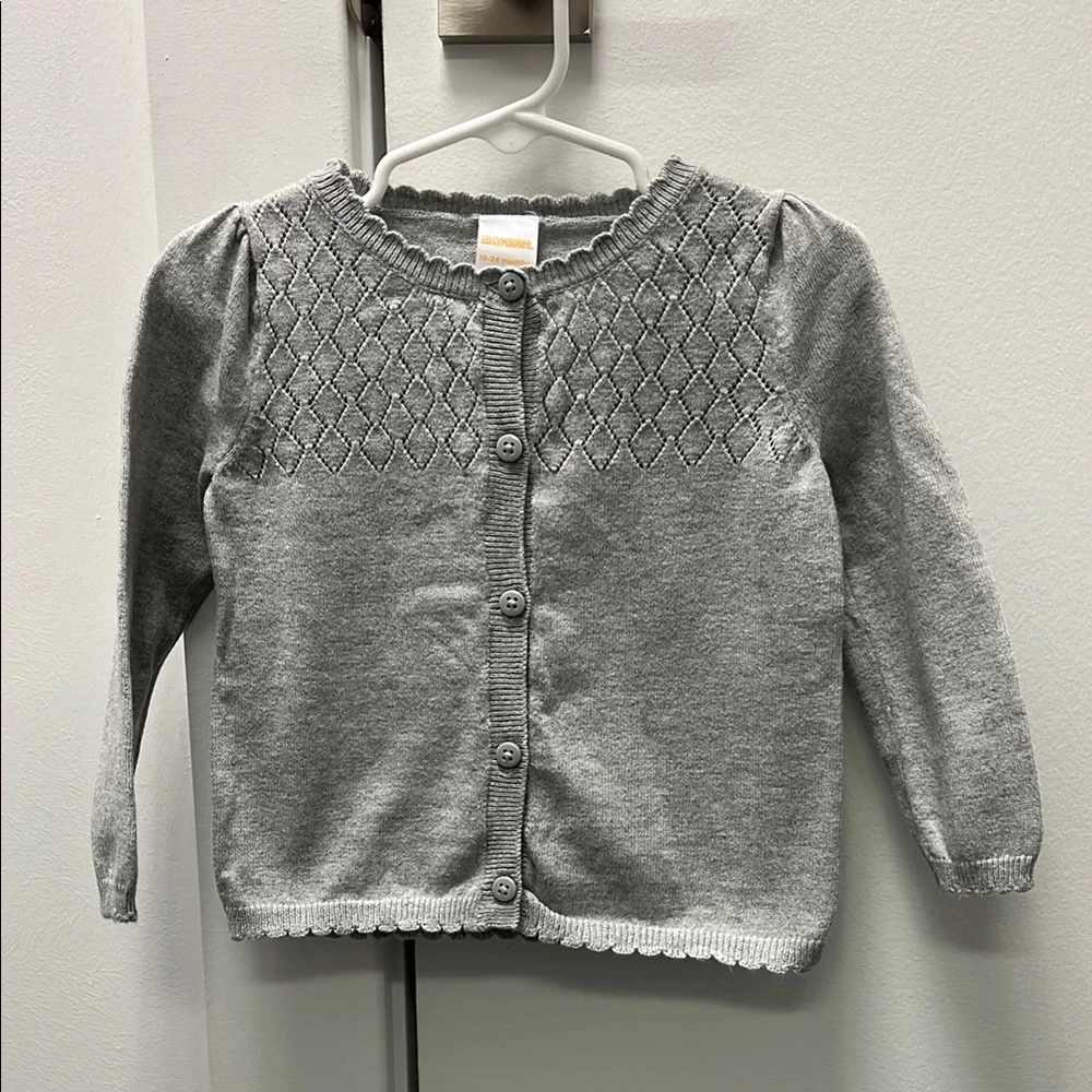 Gymboree Baby Girl Gray Button-Up cardigan Sweater size 18-24 months